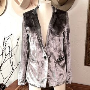 Banana Republic Heritage Collection Velvet Silver Blazer Size 2